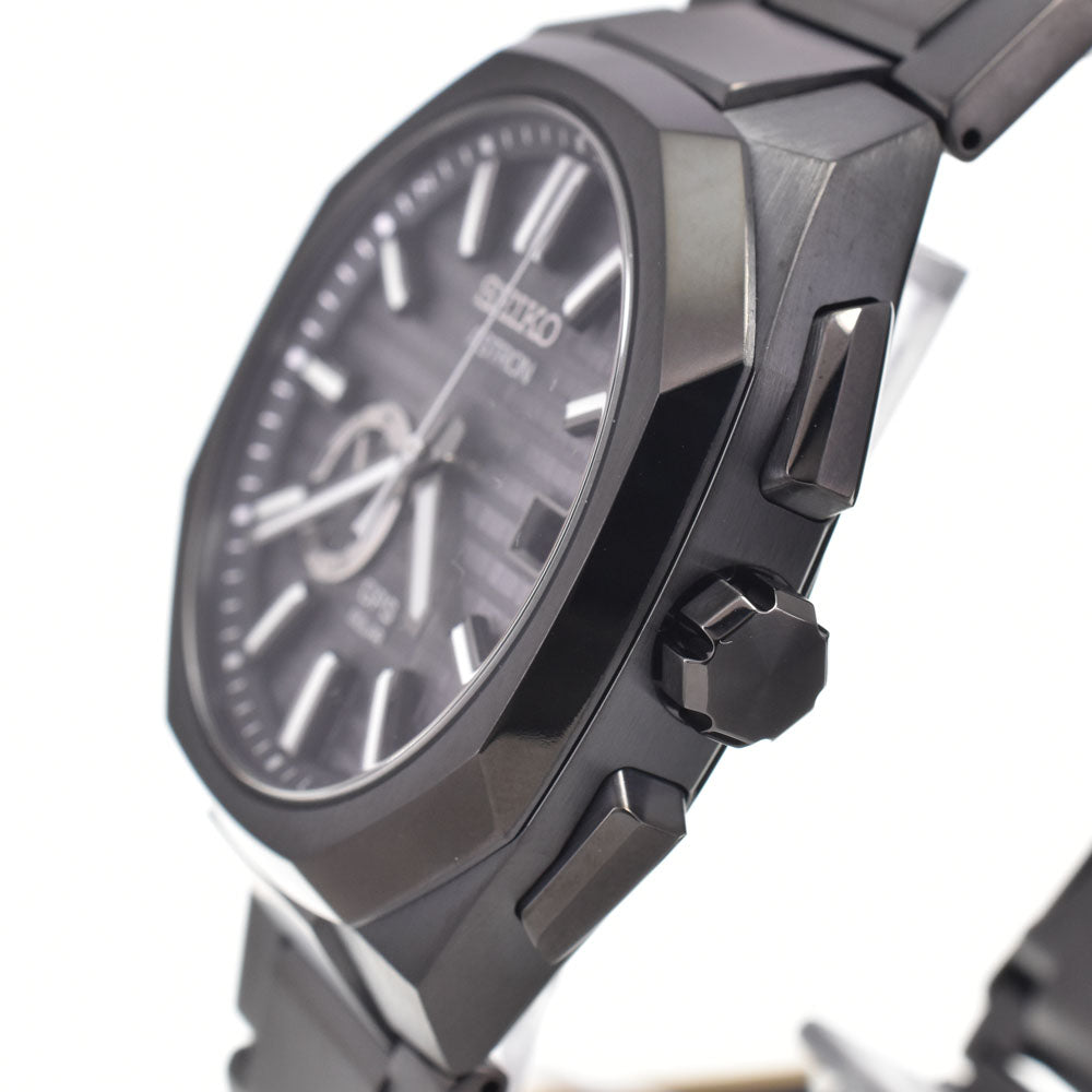 SEIKO Astron SBXD015（3X62-0AA0） diamond shield black Dial GPS Solar Men's
 Watch H#147583