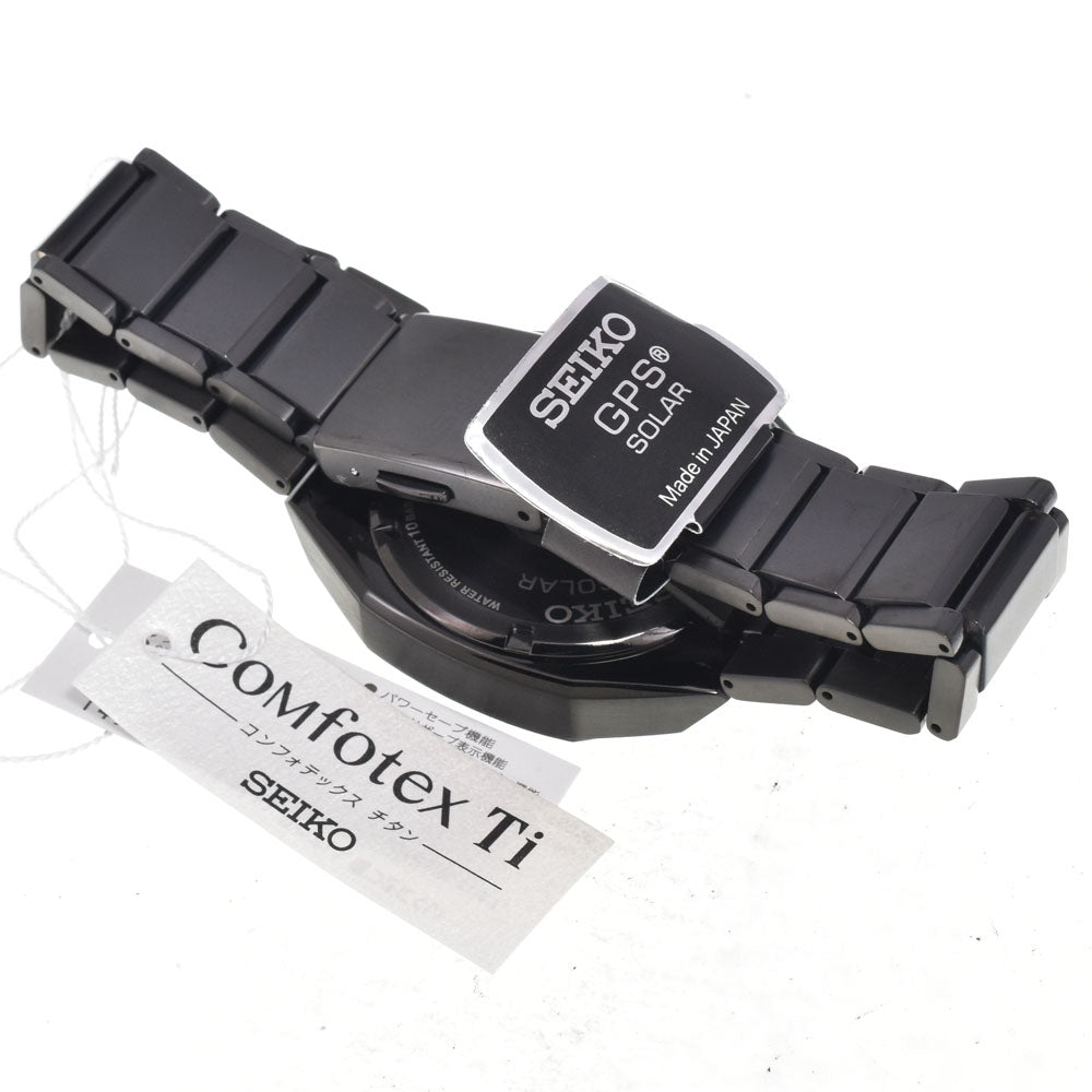 SEIKO Astron SBXD015（3X62-0AA0） diamond shield black Dial GPS Solar Men's
 Watch H#147583