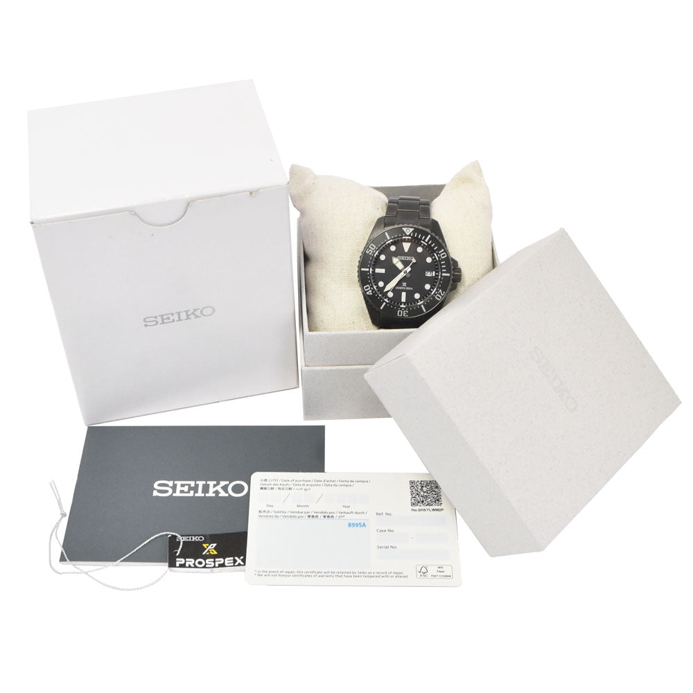 with paper SEIKO Prospex Diver Scuba SBDJ065/V157-00A0 Date black Dial Solar Men's
 Watch G#147584