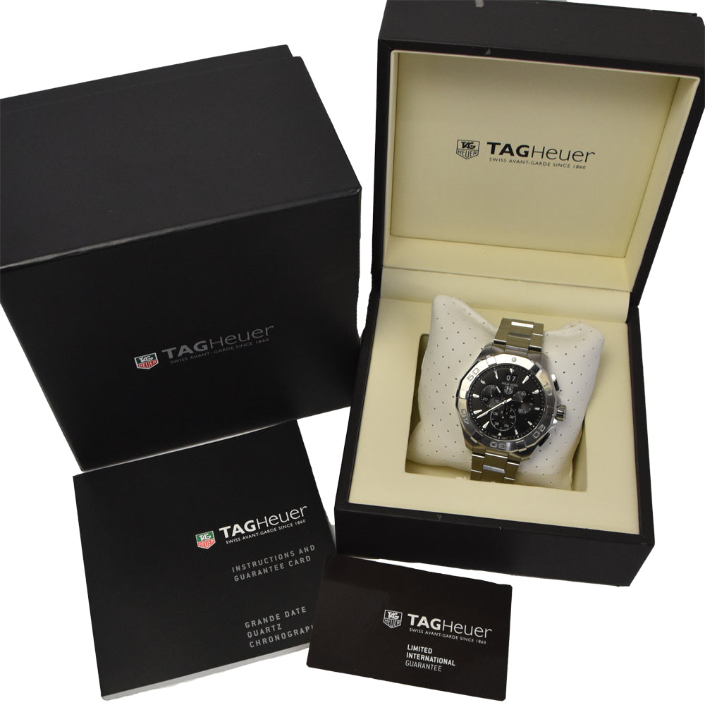 with paper TAG HEUER Aqua racer CAY1110-0 Chronograph Date black Dial Quartz Men's
 Watch H#147589
