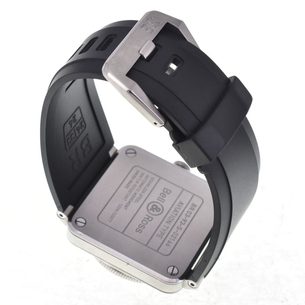 with paper Bell＆Ross Aviation BR03-93-S Stainless Steel / Rubber black Dial Automatic Men's
 Watch G#147591
