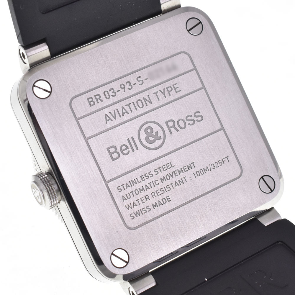 with paper Bell＆Ross Aviation BR03-93-S Stainless Steel / Rubber black Dial Automatic Men's
 Watch G#147591