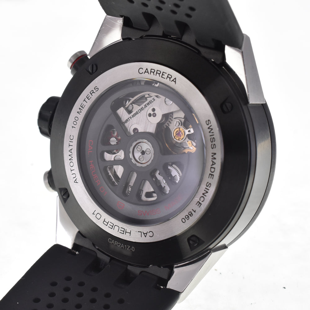 with paper TAG HEUER Carrera Caliber Heuer 01 CAR2A1Z.FT6044 Chronograph Date black Dial Automatic Men's
 Watch I#147604