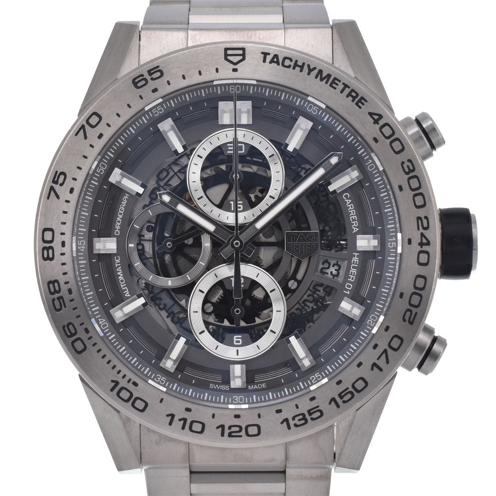 TAG HEUER Carrera Caliber Heuer 01 CAR2A8A.BF0707 Titanium date skeleton Dial Automatic Men's
 Watch G#147605