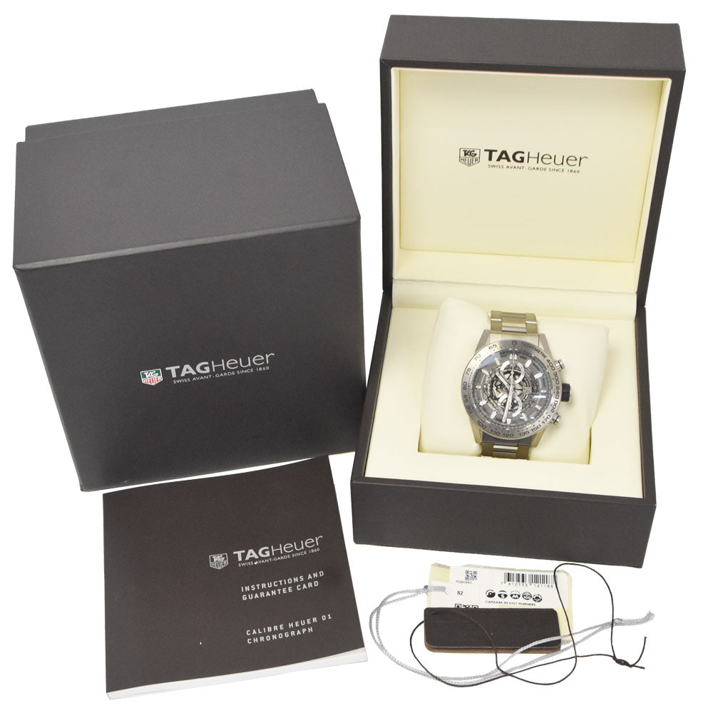 TAG HEUER Carrera Caliber Heuer 01 CAR2A8A.BF0707 Titanium date skeleton Dial Automatic Men's
 Watch G#147605