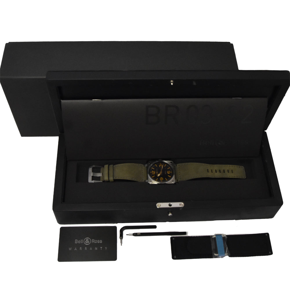with paper Bell＆Ross Aviation BR03-92 black Dial Automatic Men's
 Watch H#147608