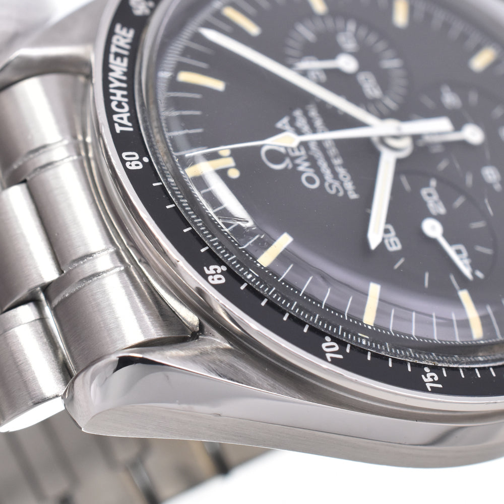 with paper OMEGA Speedmaster Professional 345.0808 Chronograph black Dial Hand Winding Men's
 Watch N#147611