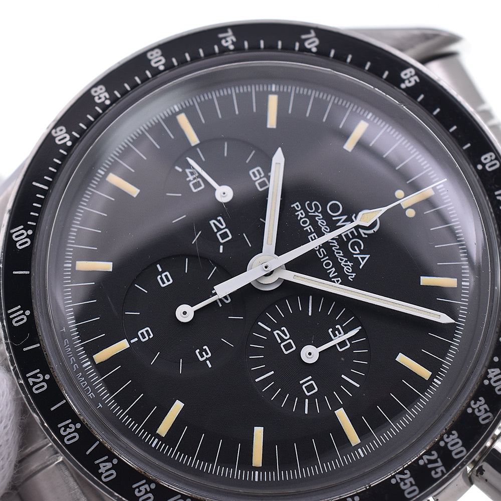 with paper OMEGA Speedmaster Professional 345.0808 Chronograph black Dial Hand Winding Men's
 Watch N#147611