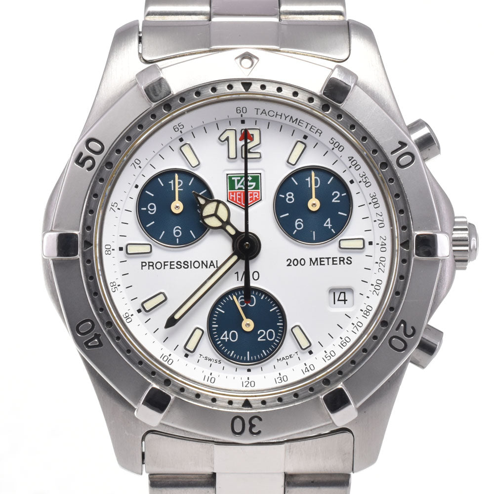 TAG HEUER Professional 2000 Series CK1111 Chronograph Date White / blue Dial Quartz Men's
 Watch H#147618