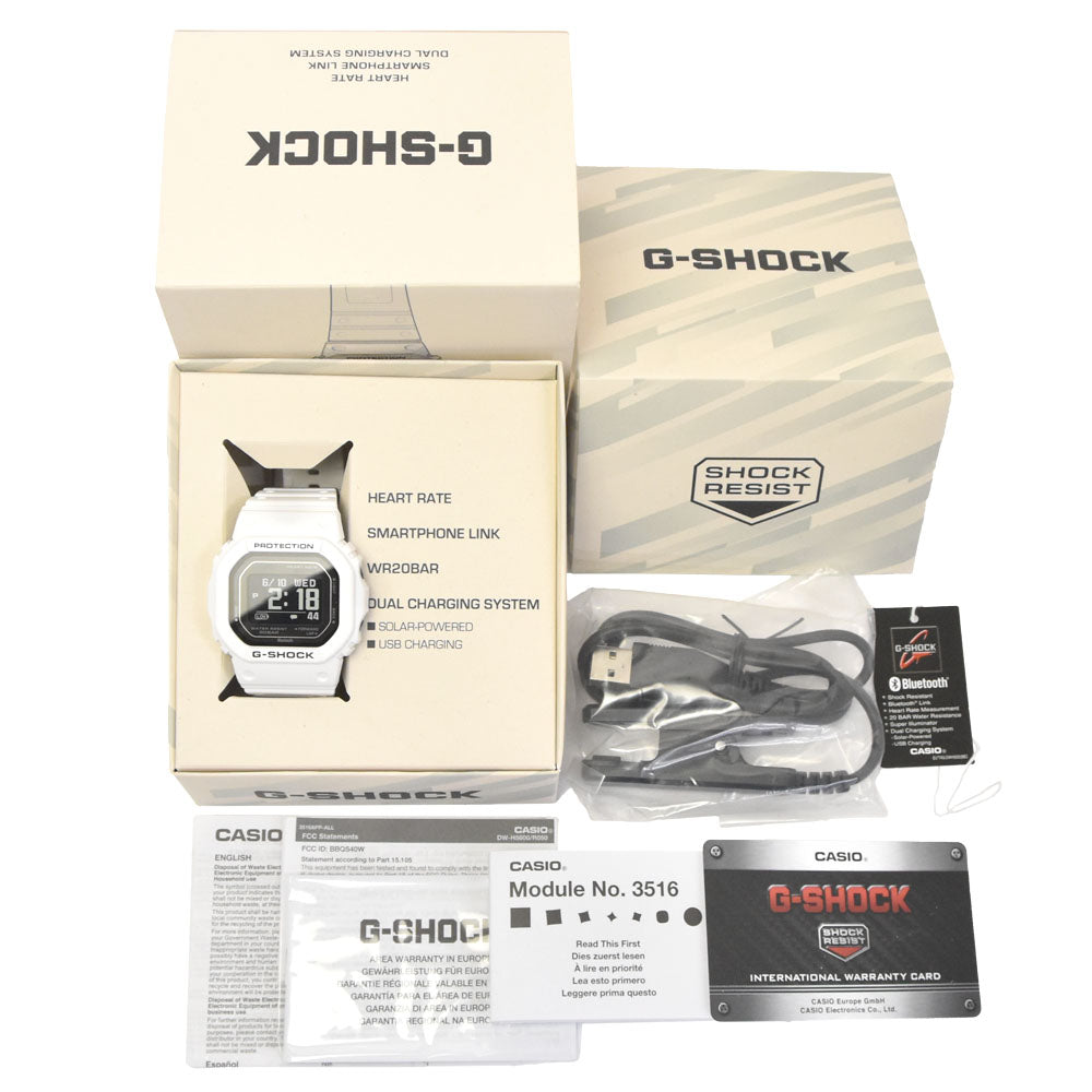 with paper CASIO G-SHOCK DW-H5600-7ER Bluetooth Solar Assist Charging LCD / black Dial Solar Men's
 Watch L#147629