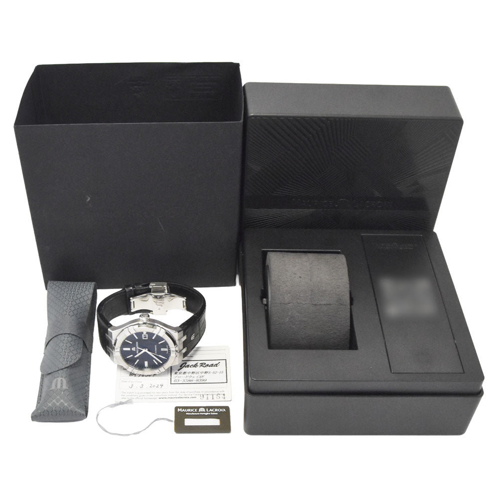 with paper MAURICE LACROIX icon AI6008-SS001-330-1 black Dial Automatic Men's
 Watch I#147637