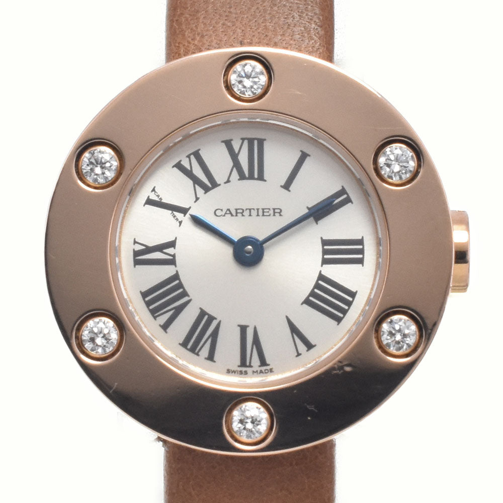 CARTIER Love watch WE800531 K18PG 6P Diamonds Silver Dial Quartz Ladies
 Watch I#147642
