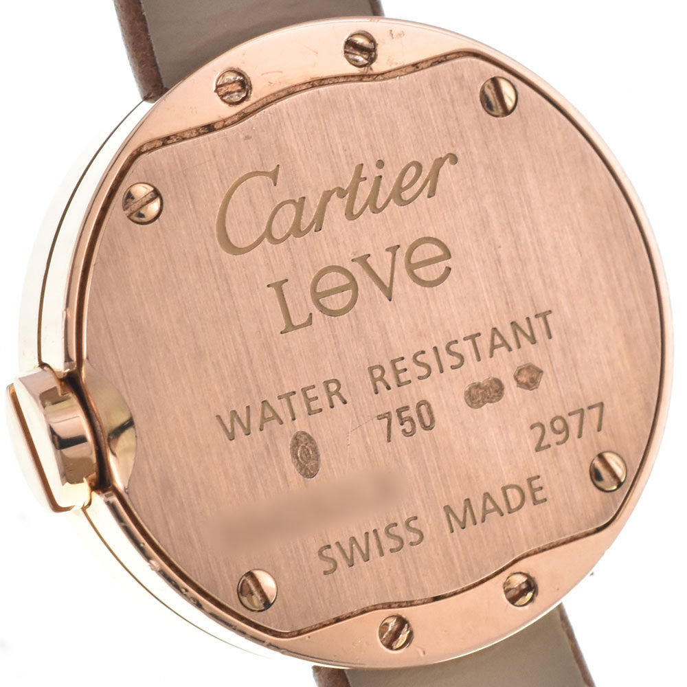 CARTIER Love watch WE800531 K18PG 6P Diamonds Silver Dial Quartz Ladies
 Watch I#147642