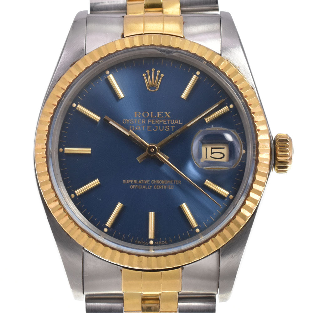 ROLEX Oyster Perpetual DATEJUST Ref.16013 vintage Stainless Steel/YG Cal.3035 blue Dial Automatic Men's
 Watch L#147666