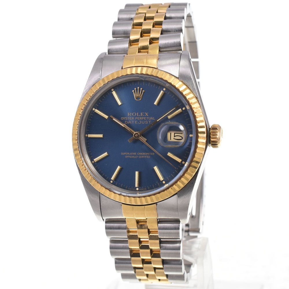ROLEX Oyster Perpetual DATEJUST Ref.16013 vintage Stainless Steel/YG Cal.3035 blue Dial Automatic Men's
 Watch L#147666