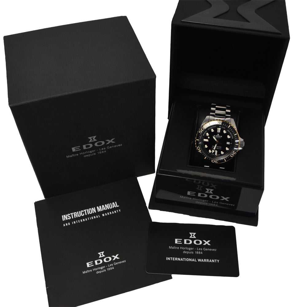 with paper EDOX Neptunian Grande Reserve Date Automatic 80801-3NRM-NIR black Dial Automatic Men's
 Watch I#147674