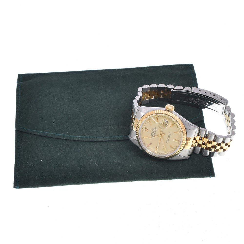 ROLEX Oyster Perpetual DATEJUST Ｒef.16013 vintage Stainless Steel/YG Cal.3035 gold Dial Automatic Men's
 Watch I#147678