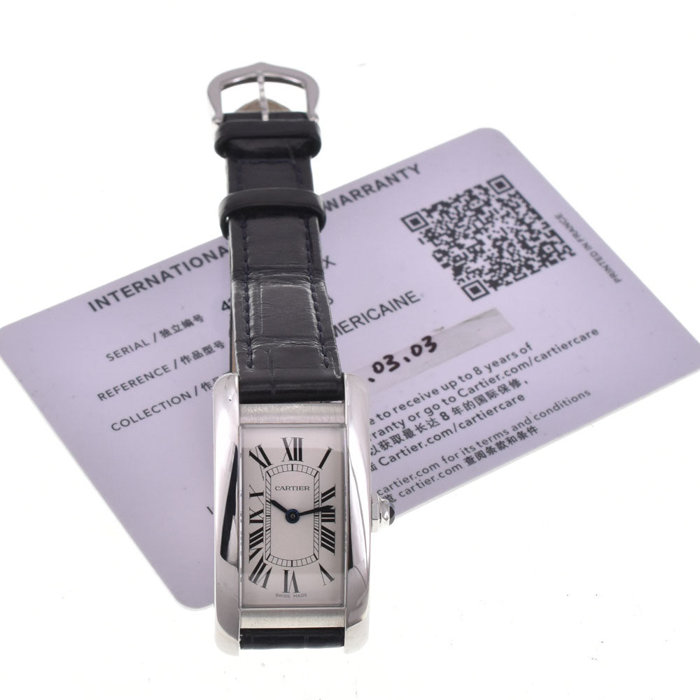 with paper CARTIER Tank American SM WSTA0043 Silver Dial Quartz Ladies
 Watch ▢#147686