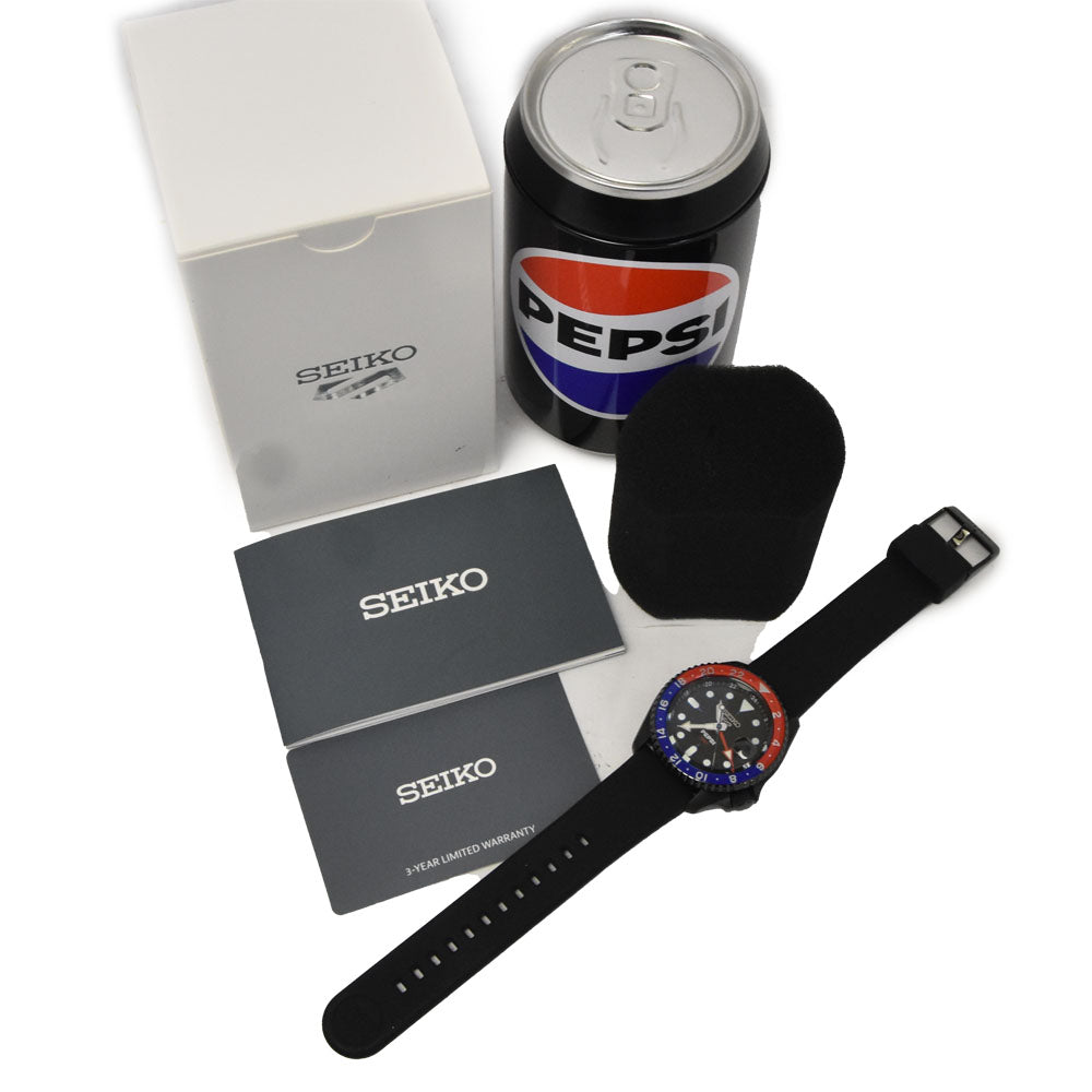 with paper SEIKO Seiko 5 Sport SBSC023 Pepsi collaboration limited edition model black Dial Automatic Men's
 Watch G#147708