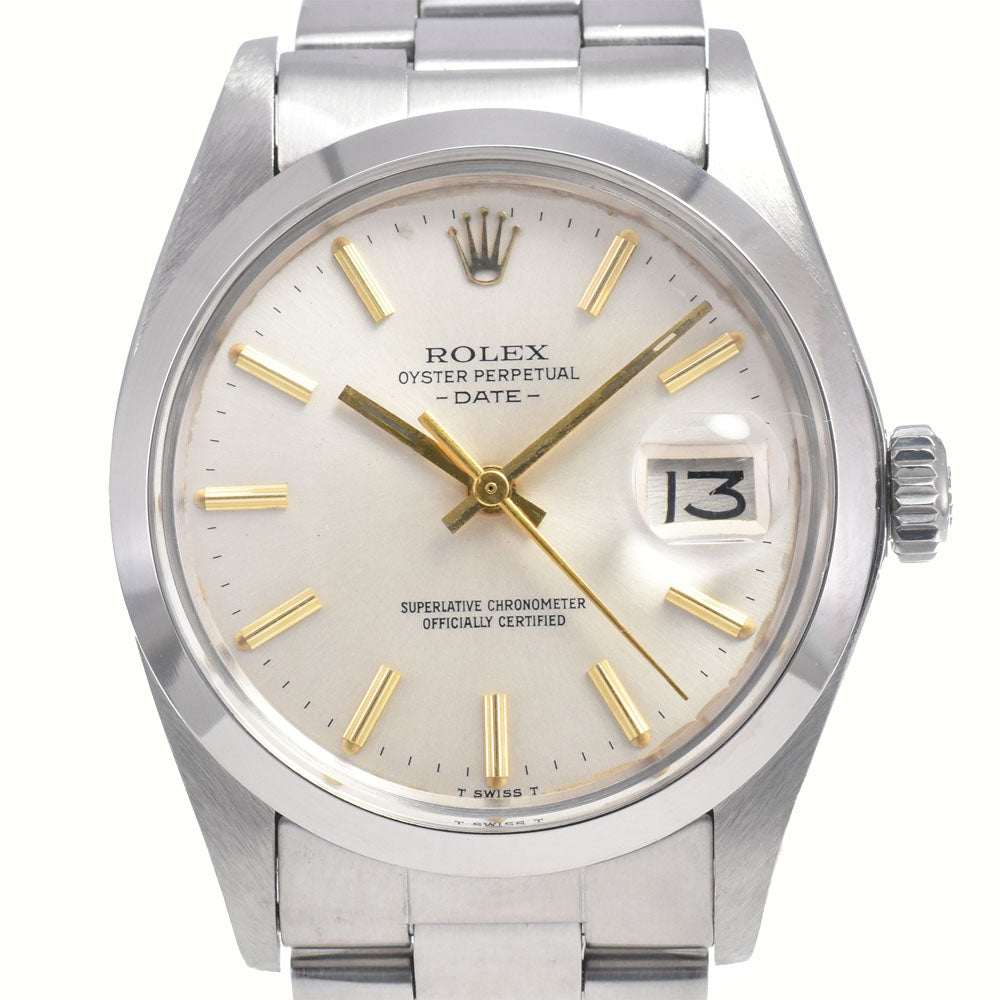 ROLEX Oyster perpetual date 1500 vintage Cal.1570 Silver Dial Automatic Men's
 Watch H#147721