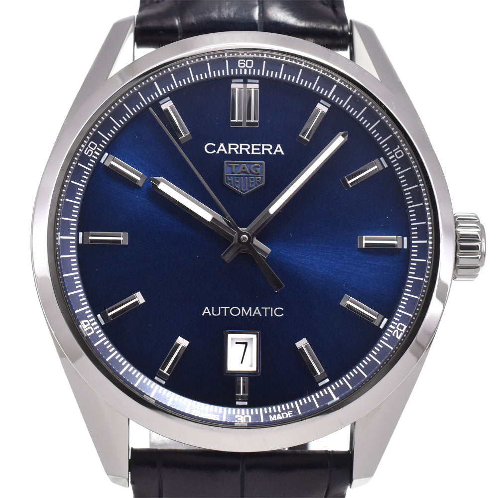 with paper TAG HEUER Carrera WBN2112-0 Date blue Dial Automatic Men's
 Watch I#147754
