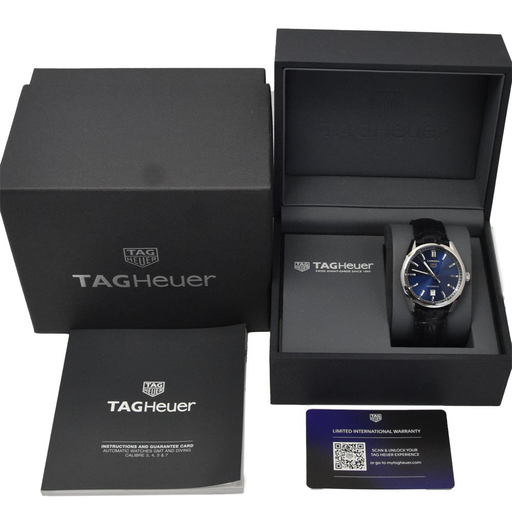 with paper TAG HEUER Carrera WBN2112-0 Date blue Dial Automatic Men's
 Watch I#147754