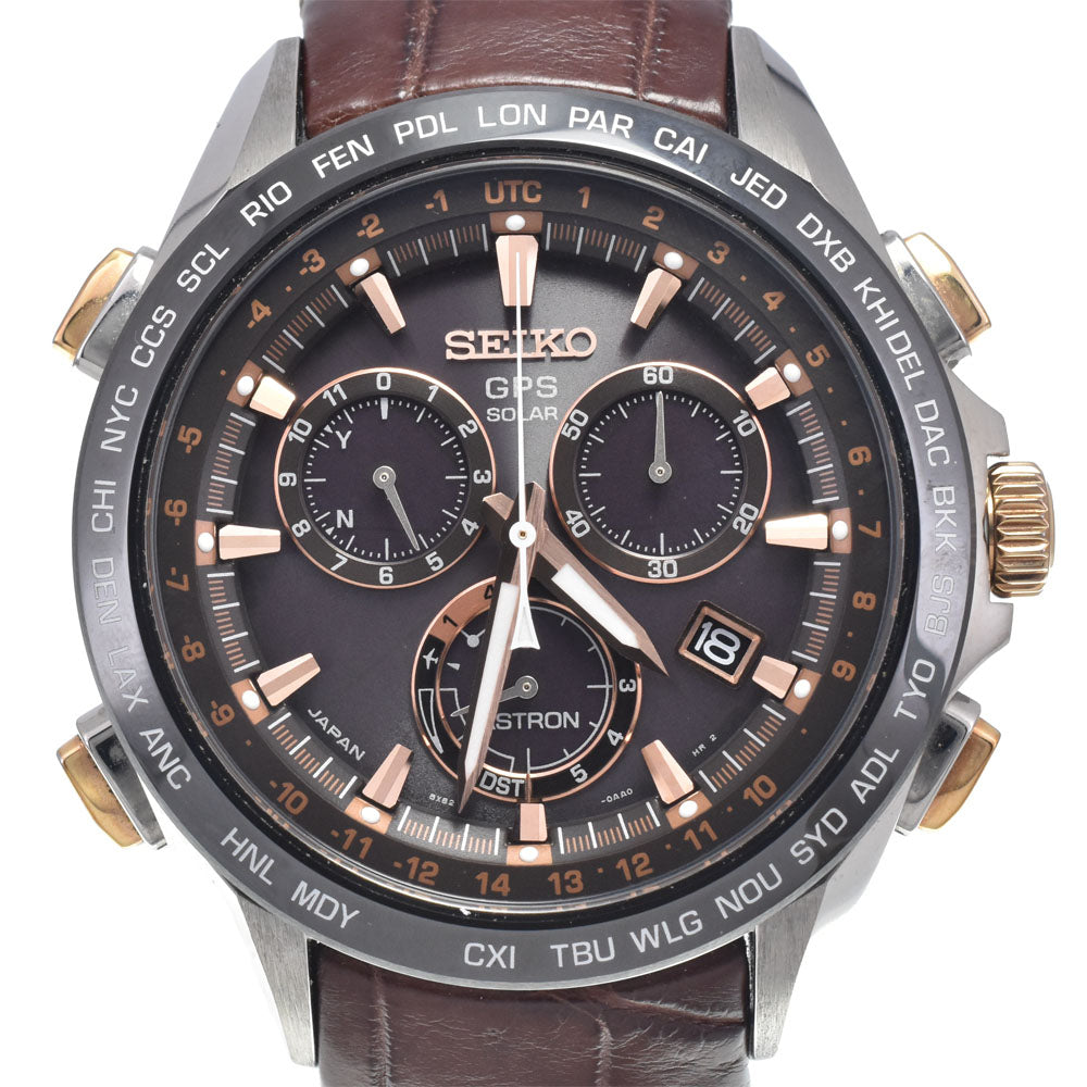 SEIKO Astron 8X82-0AB0-1 Brown Dial GPS Solar Men's
 Watch I#147759