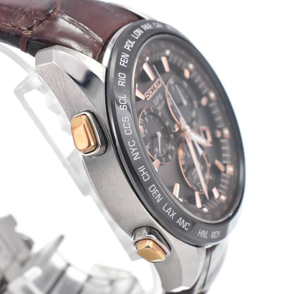 SEIKO Astron 8X82-0AB0-1 Brown Dial GPS Solar Men's
 Watch I#147759