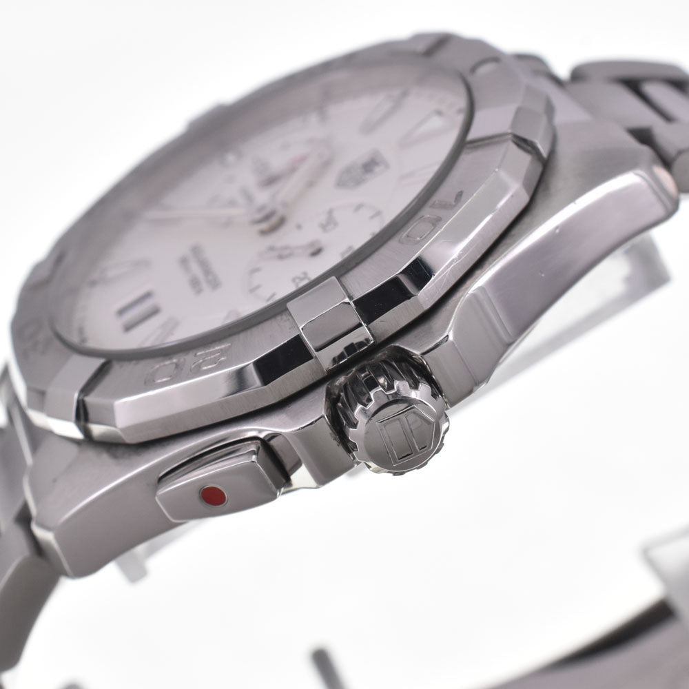 TAG HEUER Aqua racer WAY111Y alarm white Dial Quartz Men's
 Watch I#147763