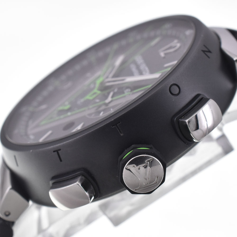 with paper LOUIS VUITTON Tambour Damier Graphite Lace QA130Z black Dial Automatic Men's
 Watch H#147780