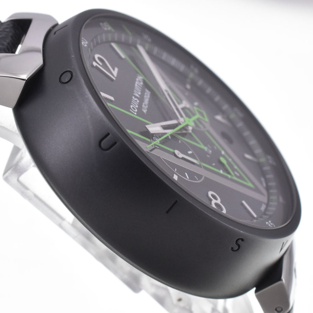 with paper LOUIS VUITTON Tambour Damier Graphite Lace QA130Z black Dial Automatic Men's
 Watch H#147780