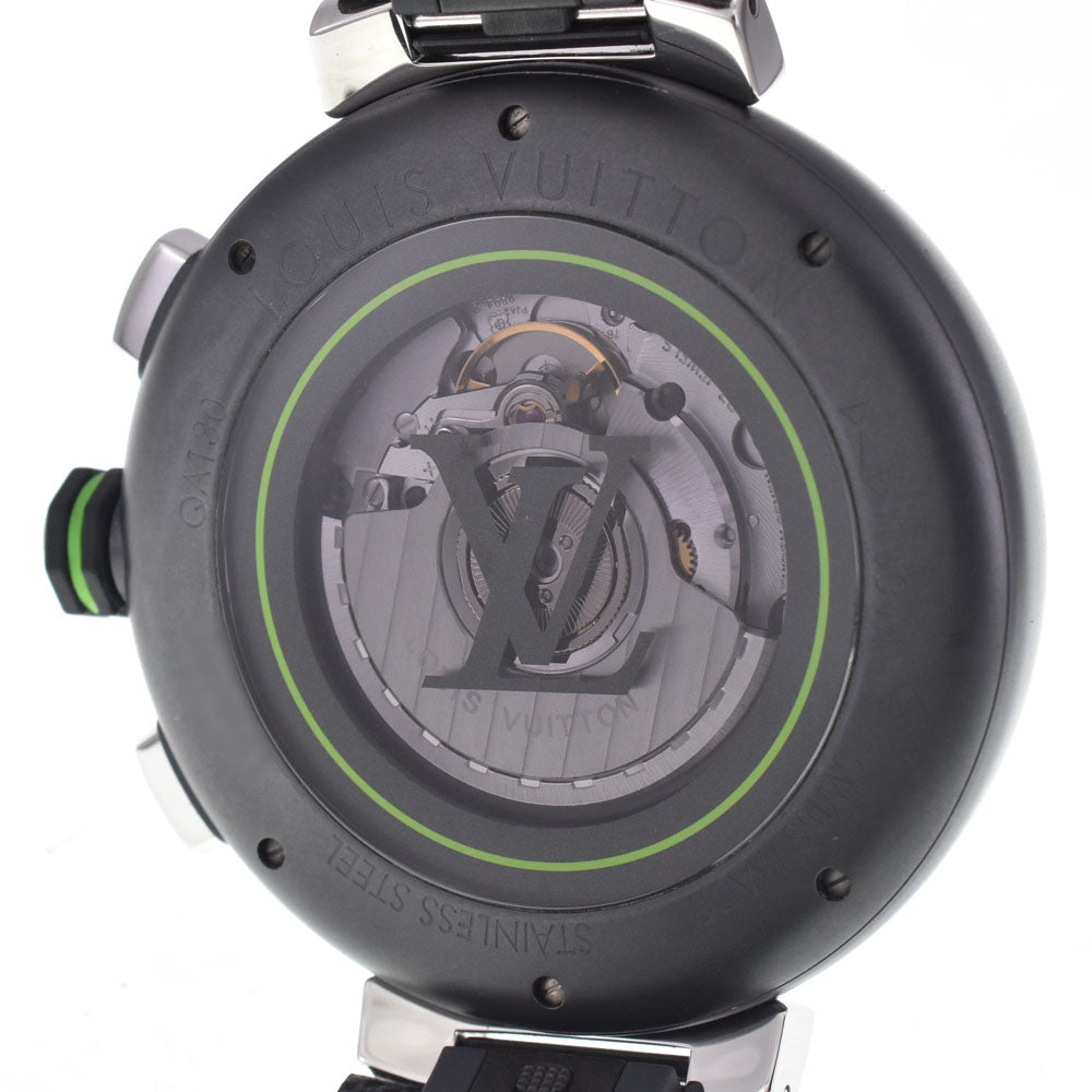 with paper LOUIS VUITTON Tambour Damier Graphite Lace QA130Z black Dial Automatic Men's
 Watch H#147780