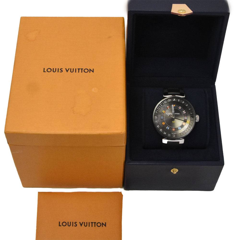 LOUIS VUITTON Tambour Moon Dual Time GMT QA097 gray Dial Quartz Men's
 Watch H#147781