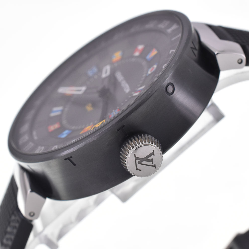 LOUIS VUITTON Tambour Moon Dual Time GMT QA097 gray Dial Quartz Men's
 Watch H#147781