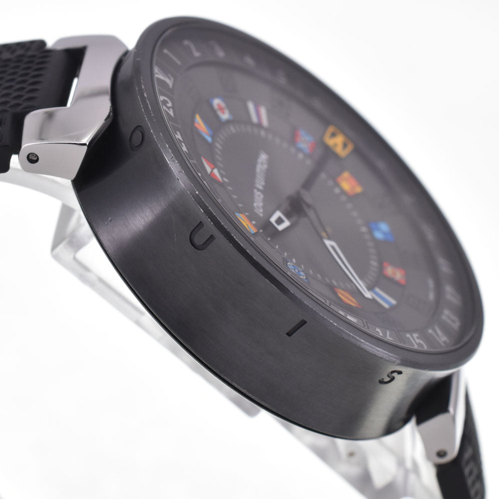 LOUIS VUITTON Tambour Moon Dual Time GMT QA097 gray Dial Quartz Men's
 Watch H#147781