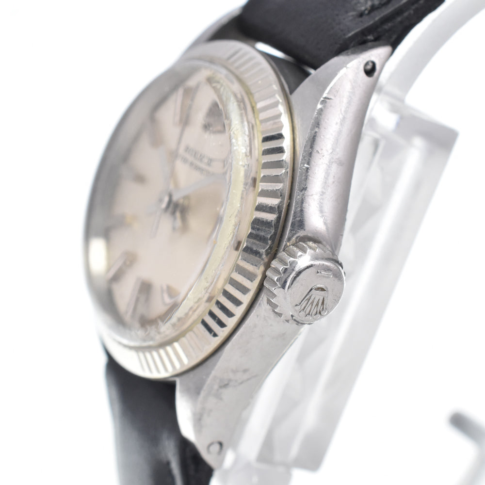 ROLEX Oyster perpetual 6619 vintage Cal.1161 Silver Dial Automatic Ladies
 Watch I#147783
