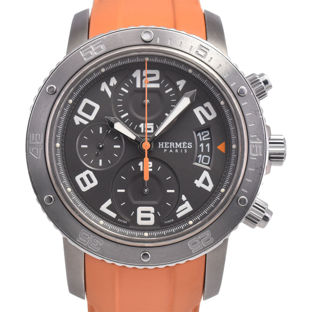 with paper HERMES Clipper diver CP2.941 Titanium/Stainless Steel Chronograph Date gray Dial Automatic Men's
 Watch H#147784