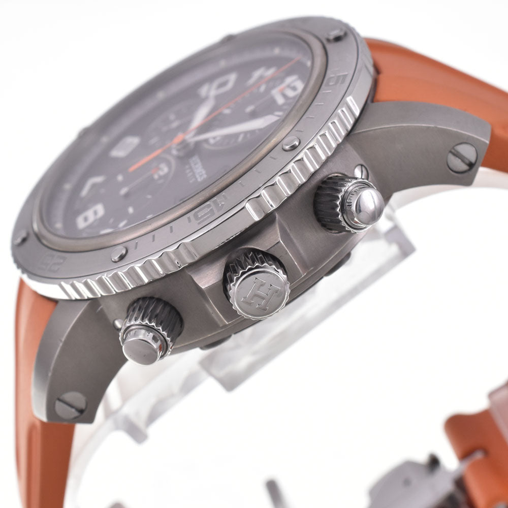 with paper HERMES Clipper diver CP2.941 Titanium/Stainless Steel Chronograph Date gray Dial Automatic Men's
 Watch H#147784