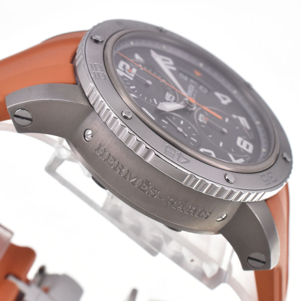 with paper HERMES Clipper diver CP2.941 Titanium/Stainless Steel Chronograph Date gray Dial Automatic Men's
 Watch H#147784