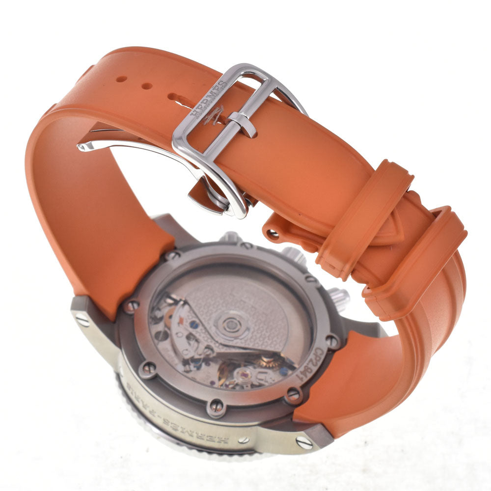 with paper HERMES Clipper diver CP2.941 Titanium/Stainless Steel Chronograph Date gray Dial Automatic Men's
 Watch H#147784