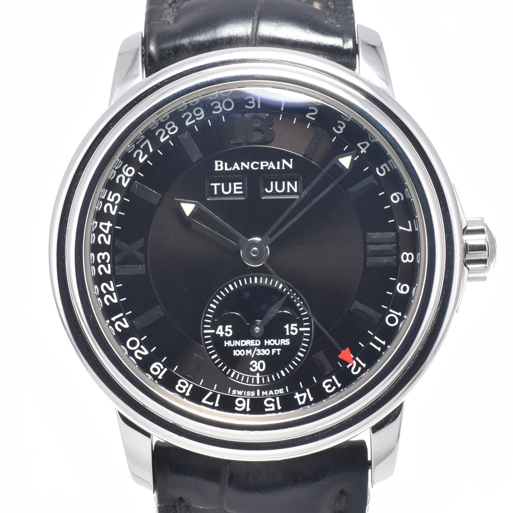 Blancpain Leman 2763-1130-55 Triple calendar moon phase black Dial Automatic Men's
 Watch I#147786