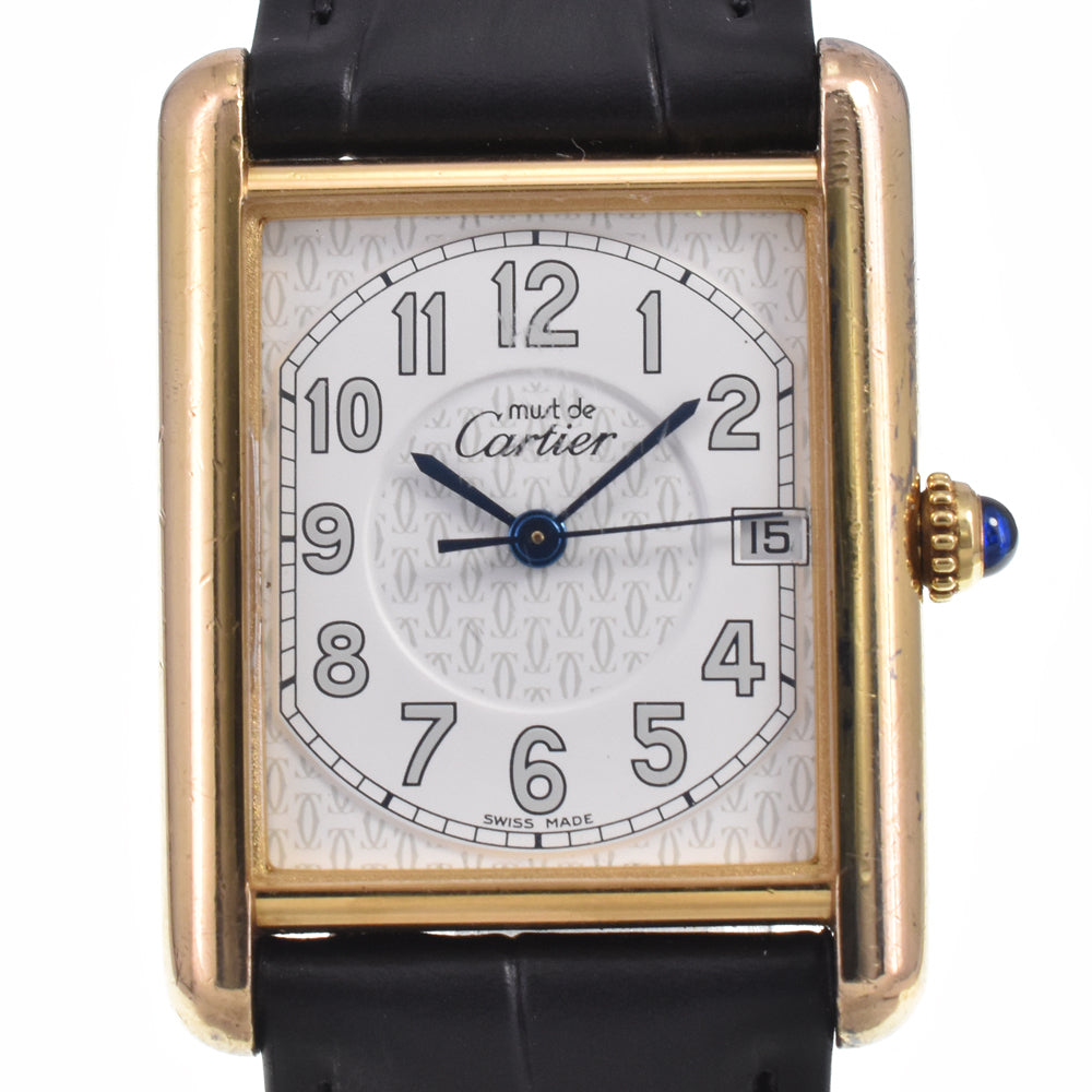 CARTIER Must tank LM W1013954 Date white Dial Quartz Unisex
 Watch I#147796