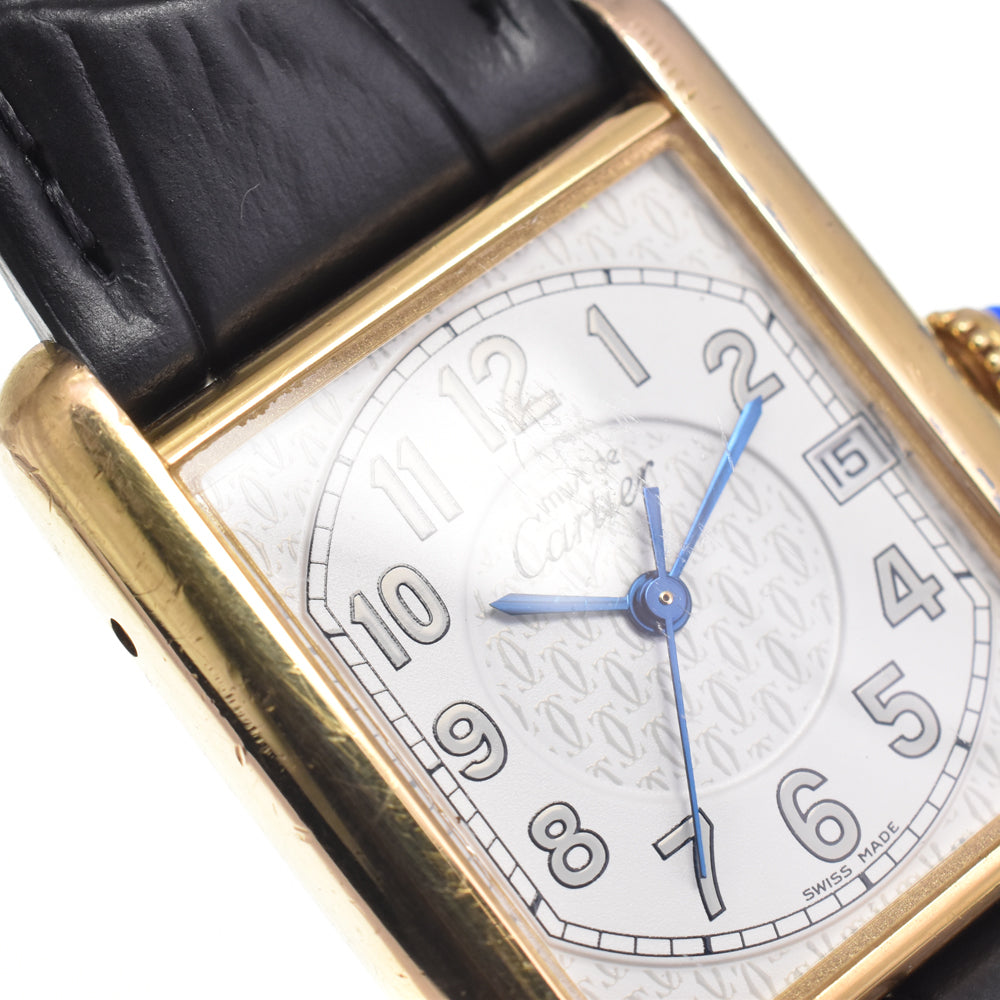 CARTIER Must tank LM W1013954 Date white Dial Quartz Unisex
 Watch I#147796