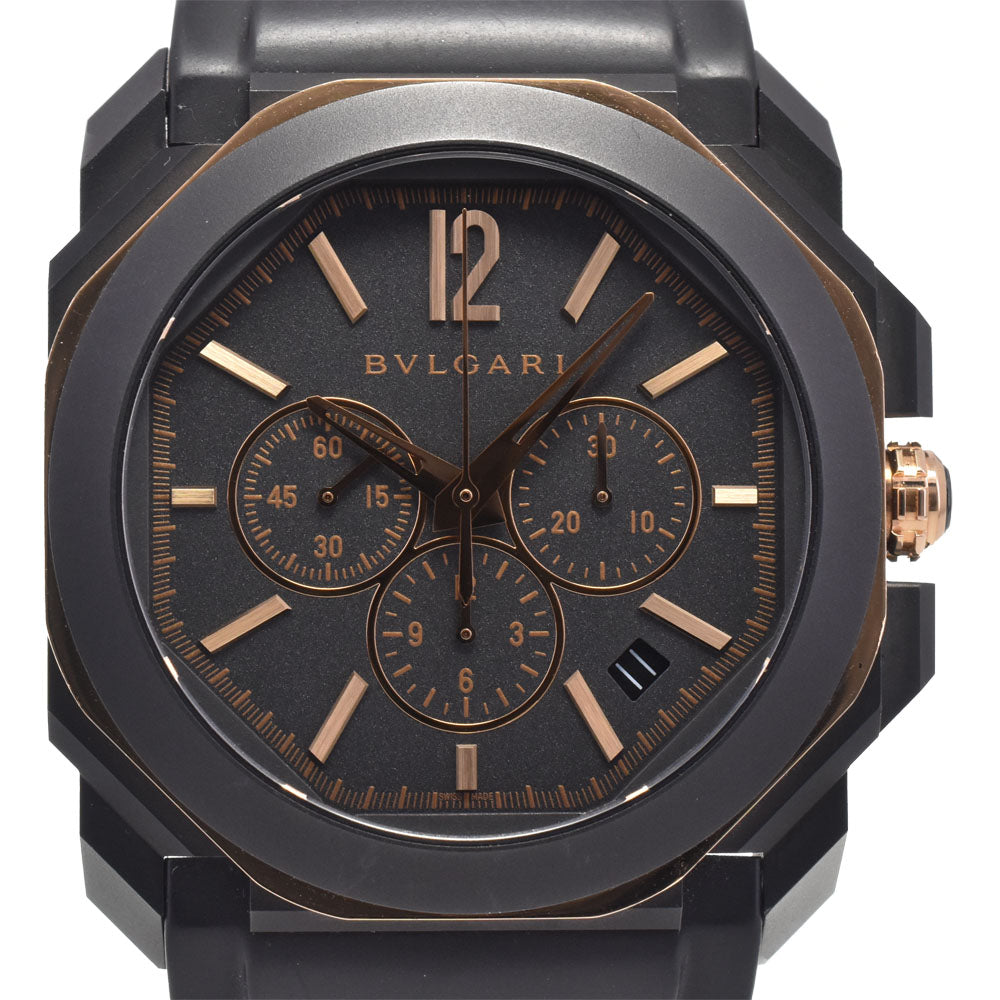 with paper BVLGARI Octo Originale Ultra Nero BGOP41SGCH Chronograph black Dial Automatic Men's
 Watch I#147797