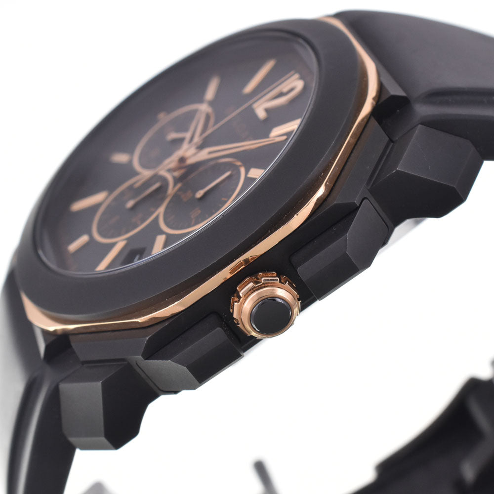 with paper BVLGARI Octo Originale Ultra Nero BGOP41SGCH Chronograph black Dial Automatic Men's
 Watch I#147797