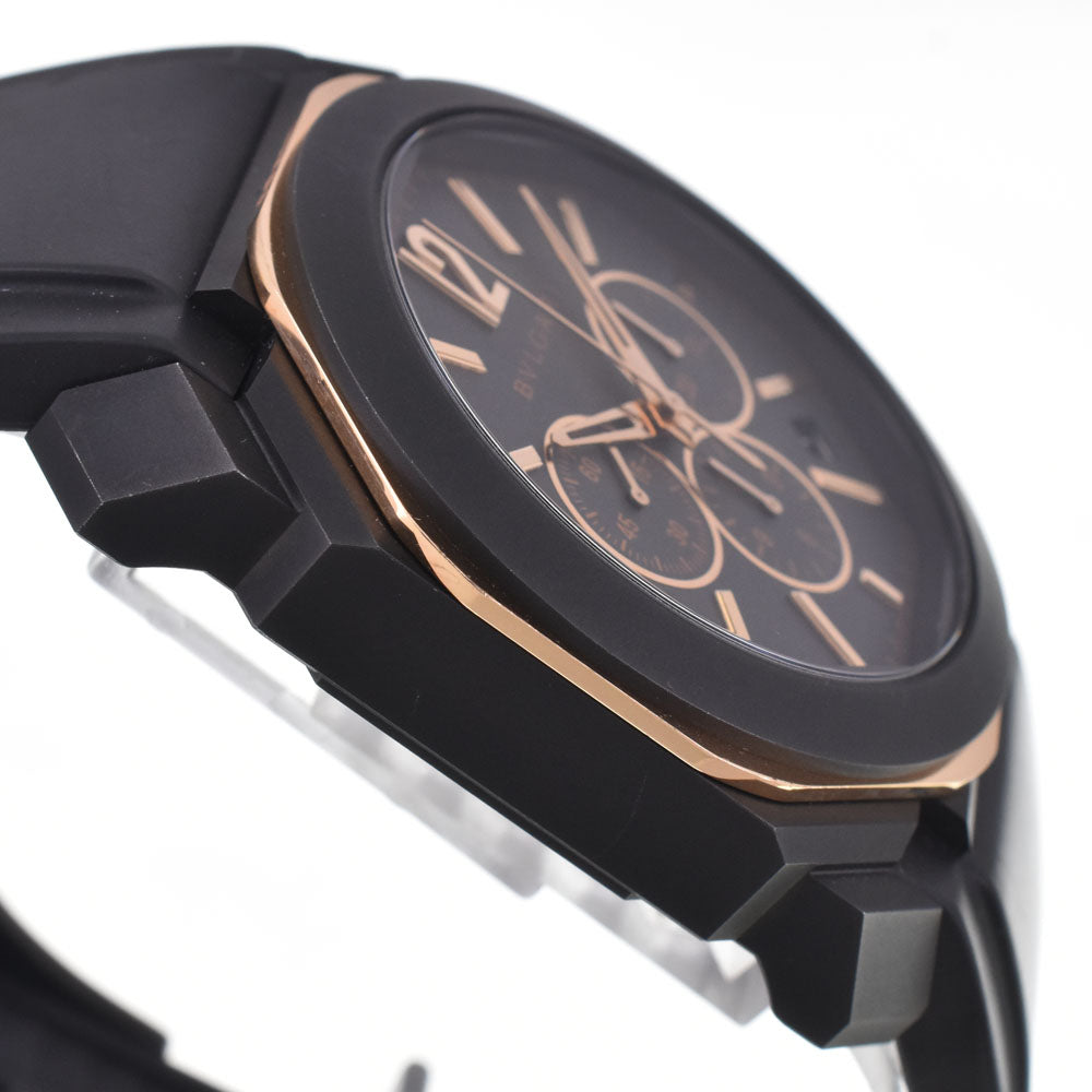 with paper BVLGARI Octo Originale Ultra Nero BGOP41SGCH Chronograph black Dial Automatic Men's
 Watch I#147797