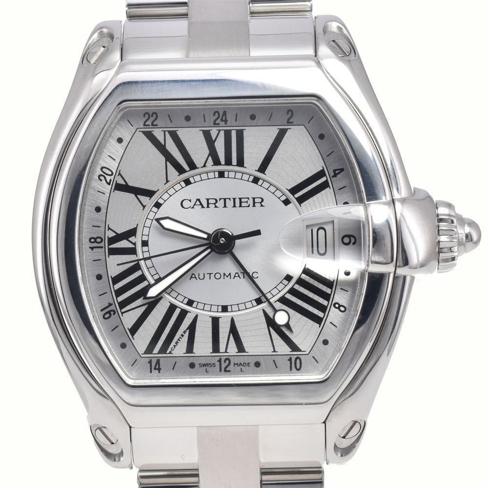 CARTIER Roadster XL W62032X6 Date GMT Silver Dial Automatic Men's
 Watch K#147799