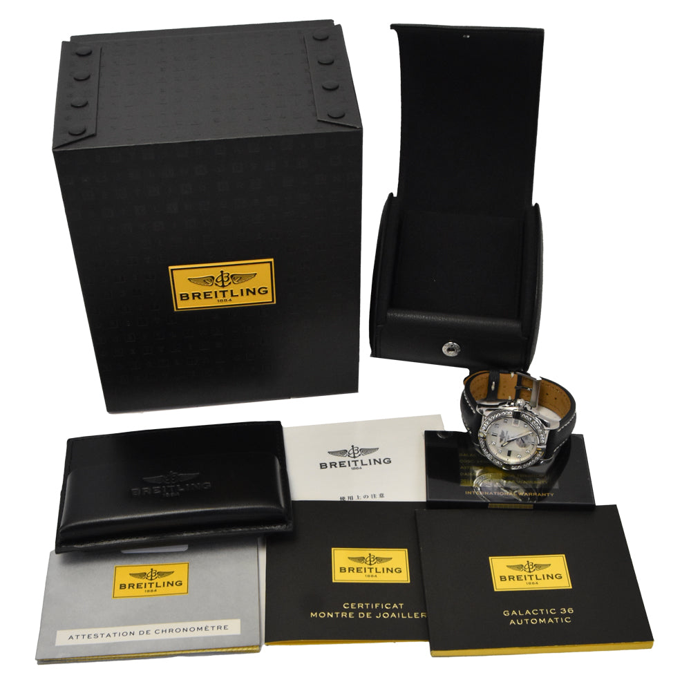 with paper BREITLING Galactic 36 A37330 8P diamond White shell Dial Automatic Ladies
 Watch I#147804