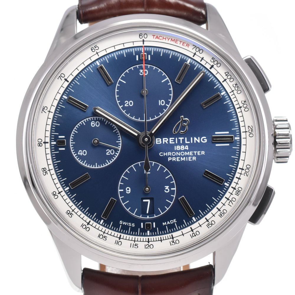 with paper BREITLING Premier A13315 Chronograph Date blue Dial Automatic Men's
 Watch H#147807