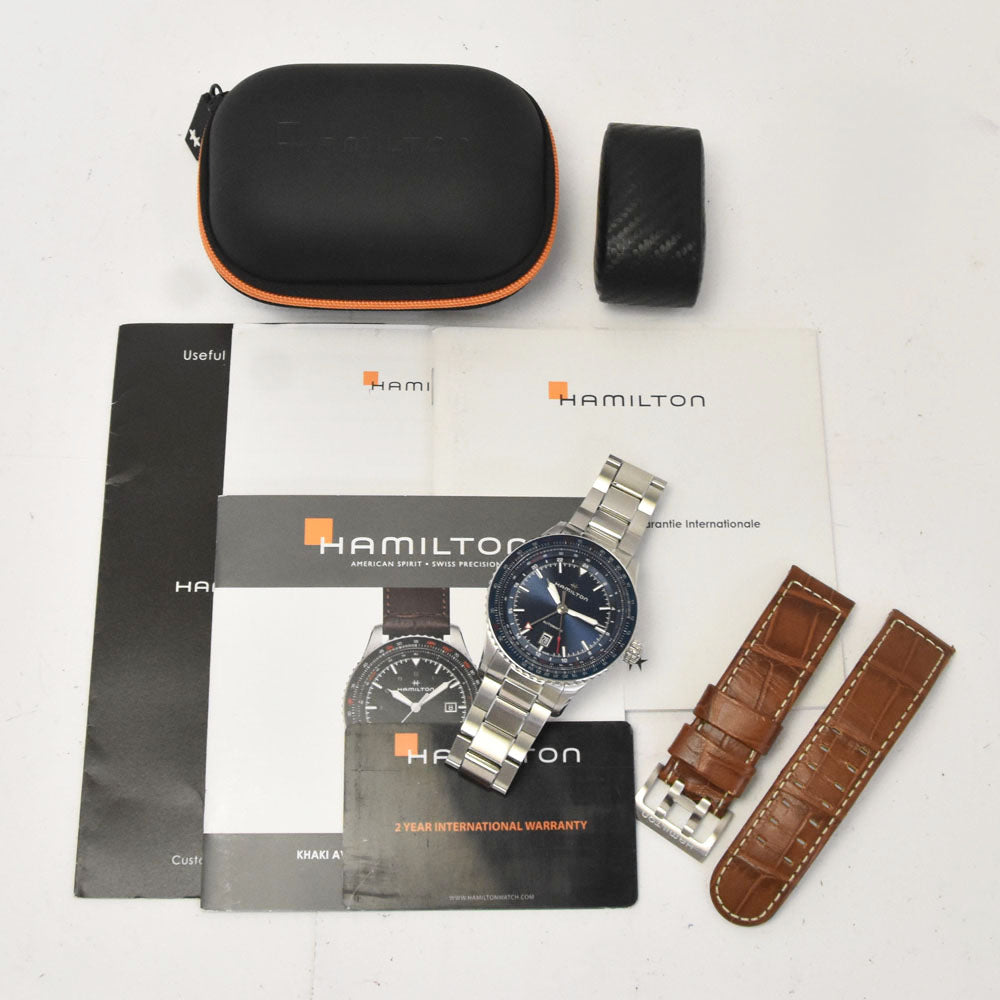 with paper HAMILTON Khaki Aviation H767150 blue Dial Automatic Men's
 Watch J#147814